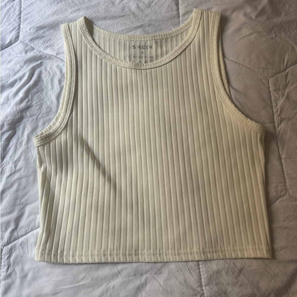 SHEIN Cream Ribbed Women's Top